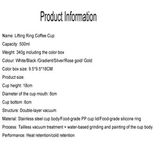 New American Simple Coffee Cup Portable Office Large-capacity Double-layer Vacuum Thermos Cup with Rope Seamless Lined Mug