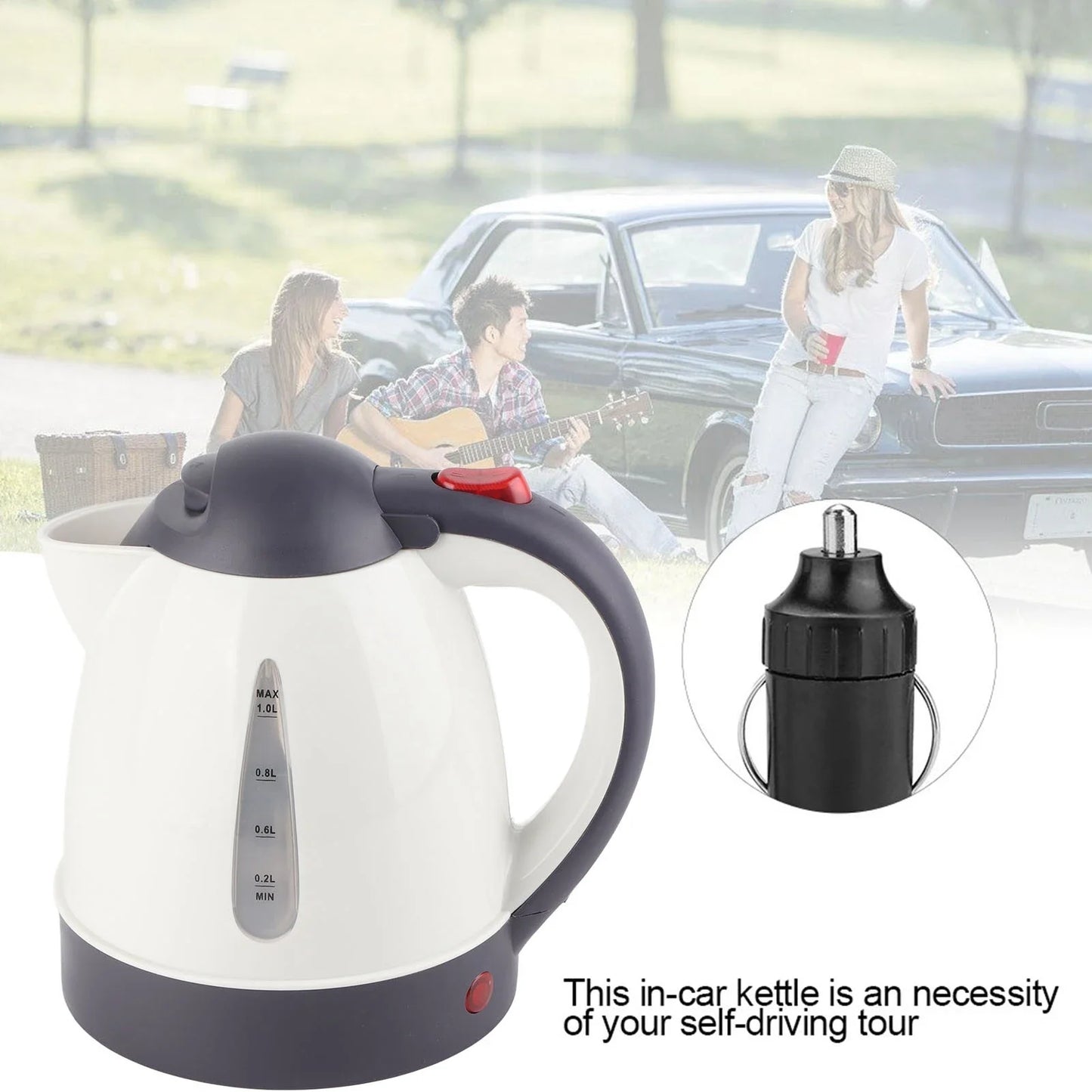 Portable 1000ml 24V Travel Car Truck Kettle Water Heater Bottle For Tea Coffee Making