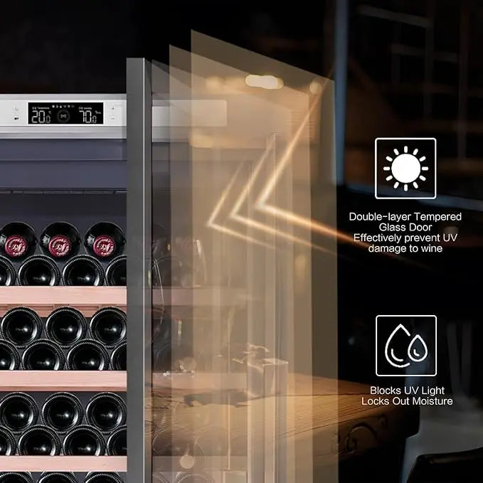 357L Wine Cooler Refrigerator Stainless Steel Wine Cabinet Intelligent Cellar for Red/White Wine Champagne Cocktail Liquor