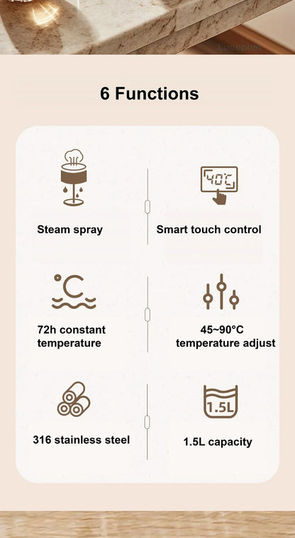 220V Health Kettle Temperature Control Pu'er Steam Teapot Baby 72h Constant Temperature Glass Milk Pot 1.5L Electric Kettle