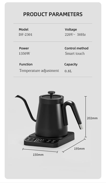 110V/220V Electric Kettle Gooseneck Jug Hand brew Coffee Pot Thermo Pot Temperature-Control Heating Water Bottle Smart Teapot