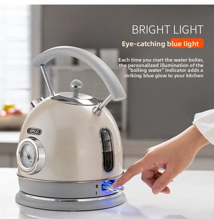 220V European Style Electric Kettle Vintage Red High Capacity ABCDFEG