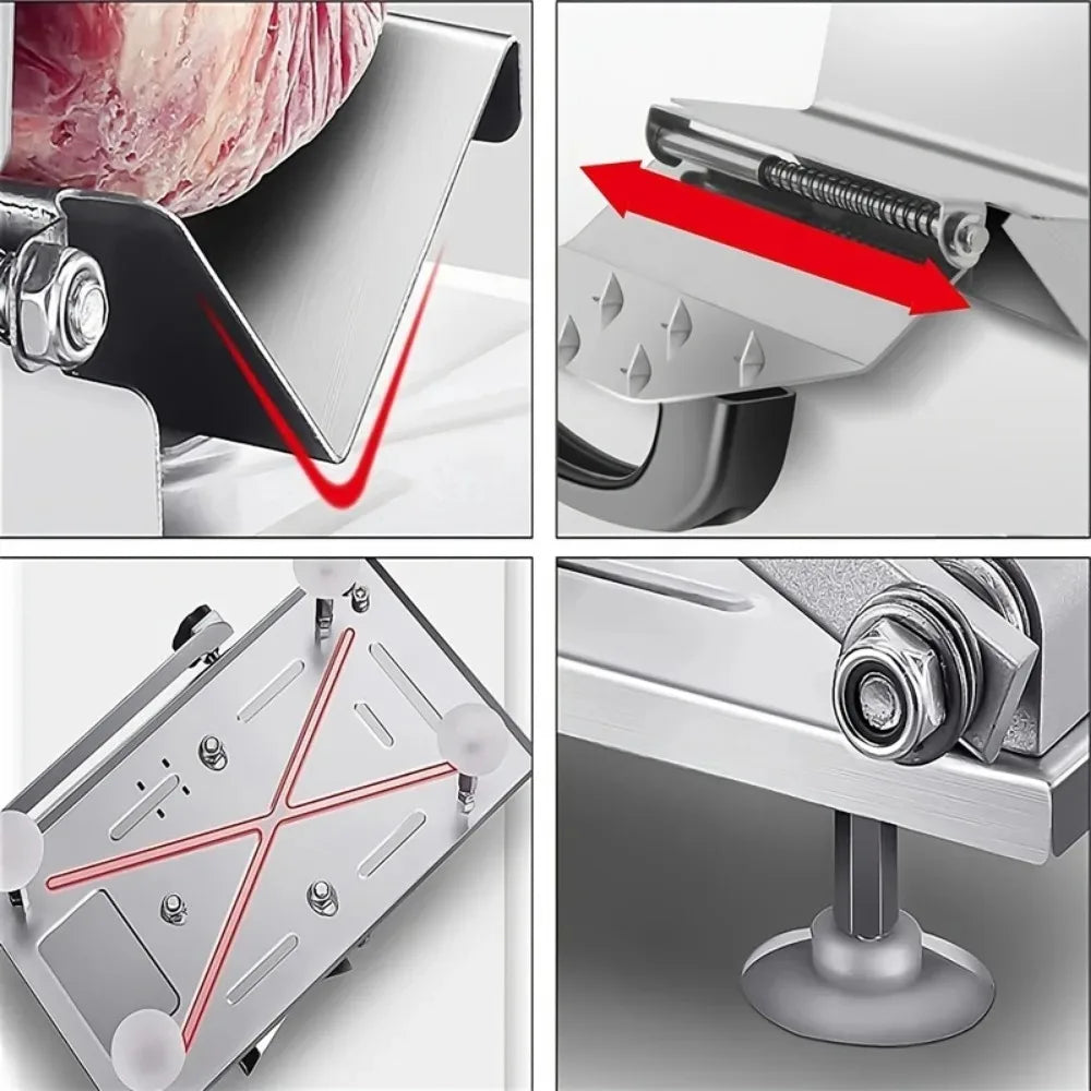 Frozen Meat Slicer Portable Manual Bone Cutting Knife Stainless Steel Household Vegetable Food Slicer for Slice
