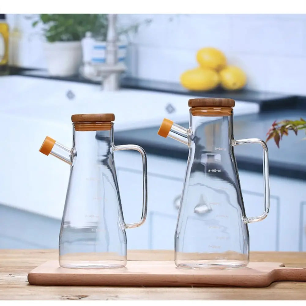 New Food-grade Oil Dispenser Bottle Large Capacity 900/1000ML Oil Storage Container Leak-Proof Glass Oil Pot Kitchen Tools