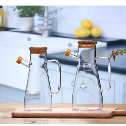 New Food-grade Oil Dispenser Bottle Large Capacity 900/1000ML Oil Storage Container Leak-Proof Glass Oil Pot Kitchen Tools