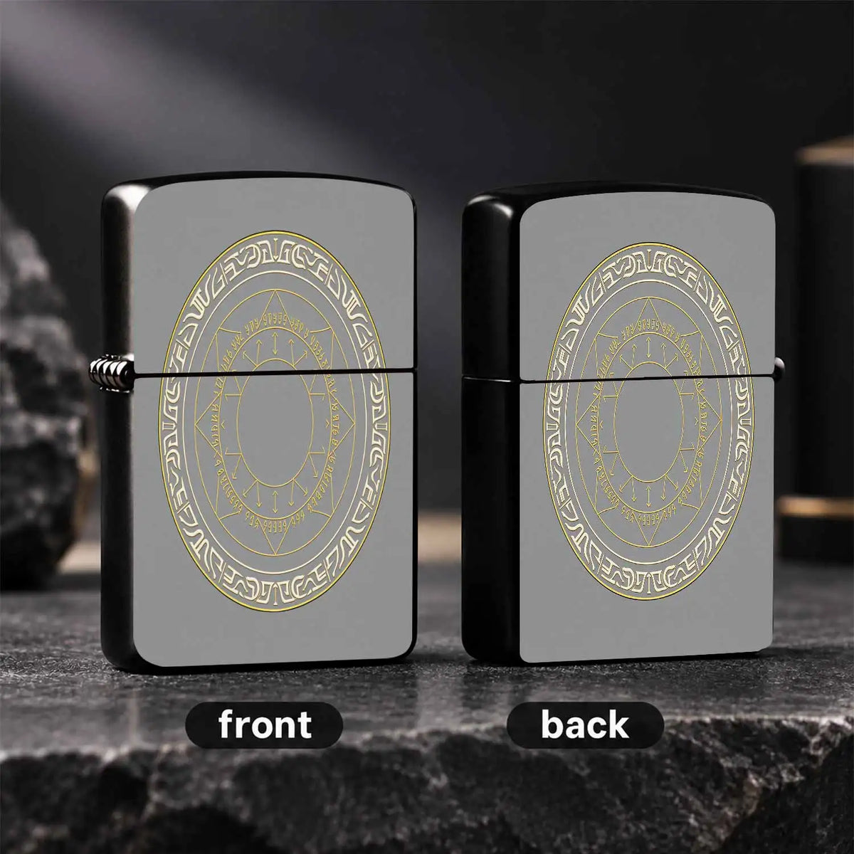 Exquisite Mystic Rune Magic Circle Patterned Lighter, Sleek Portable Design For Daily Commute, Outdoor Trips, Gathering And All Scenarios, Durable Fine Craftsmanship, Ideal For Personal Use And Gifting To Families, Frie A Hum