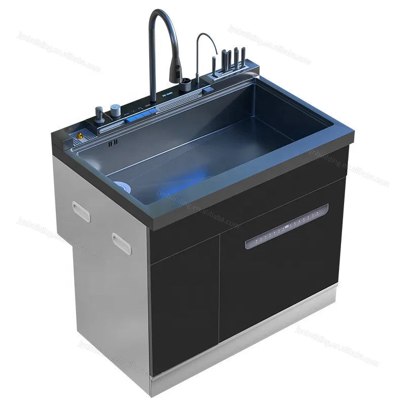 Integrated Sink Dishwasher Home Embedded Dishwasher 110~220V Integrated Dishwasher 304 SUS Ultrasonic Integrated Kitchen Sink