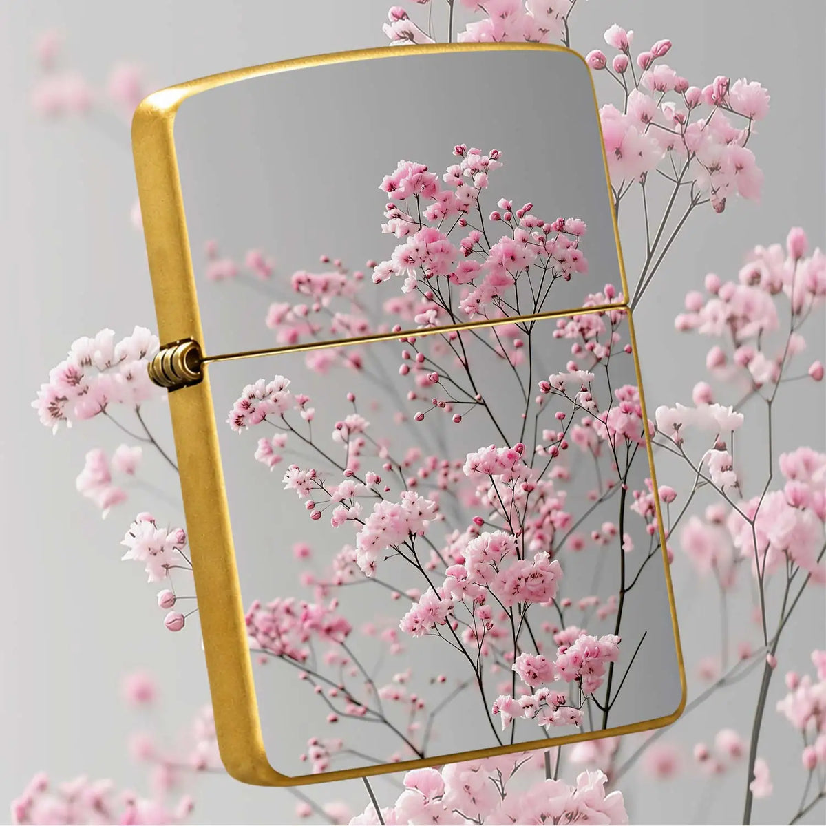 Delicate Pink Floral Pattern Lighter, Elegant Soft Cherry Blossom Branch Print Design, Portable Sleek All-Purpose Igniter, Perfect For Daily Multi-Scene Use, Exquisite Decorative Practical Accessory, Ideal For Gifting O A Hum