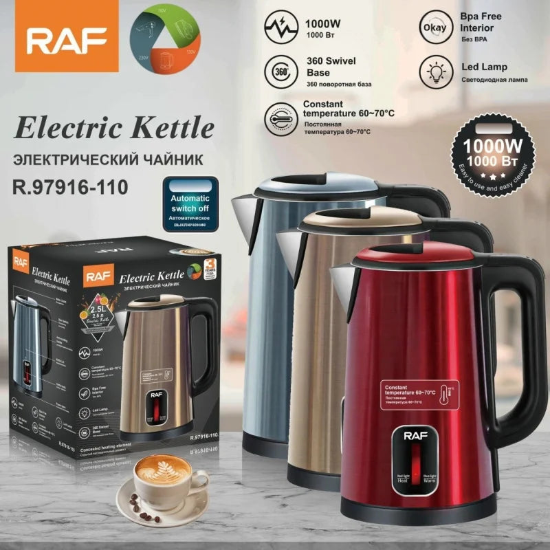 American Standard110VEuropean standard cross-border electric kettle, stainless steel household insulated kettle2.5LAutomatic pow