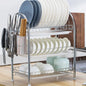 Dish Drying Rack Kitchen Adjustable Stainless Steel 2 Tier Plates Organizer Dish Bowl Drainer Storage Rack Kitchen Utensils