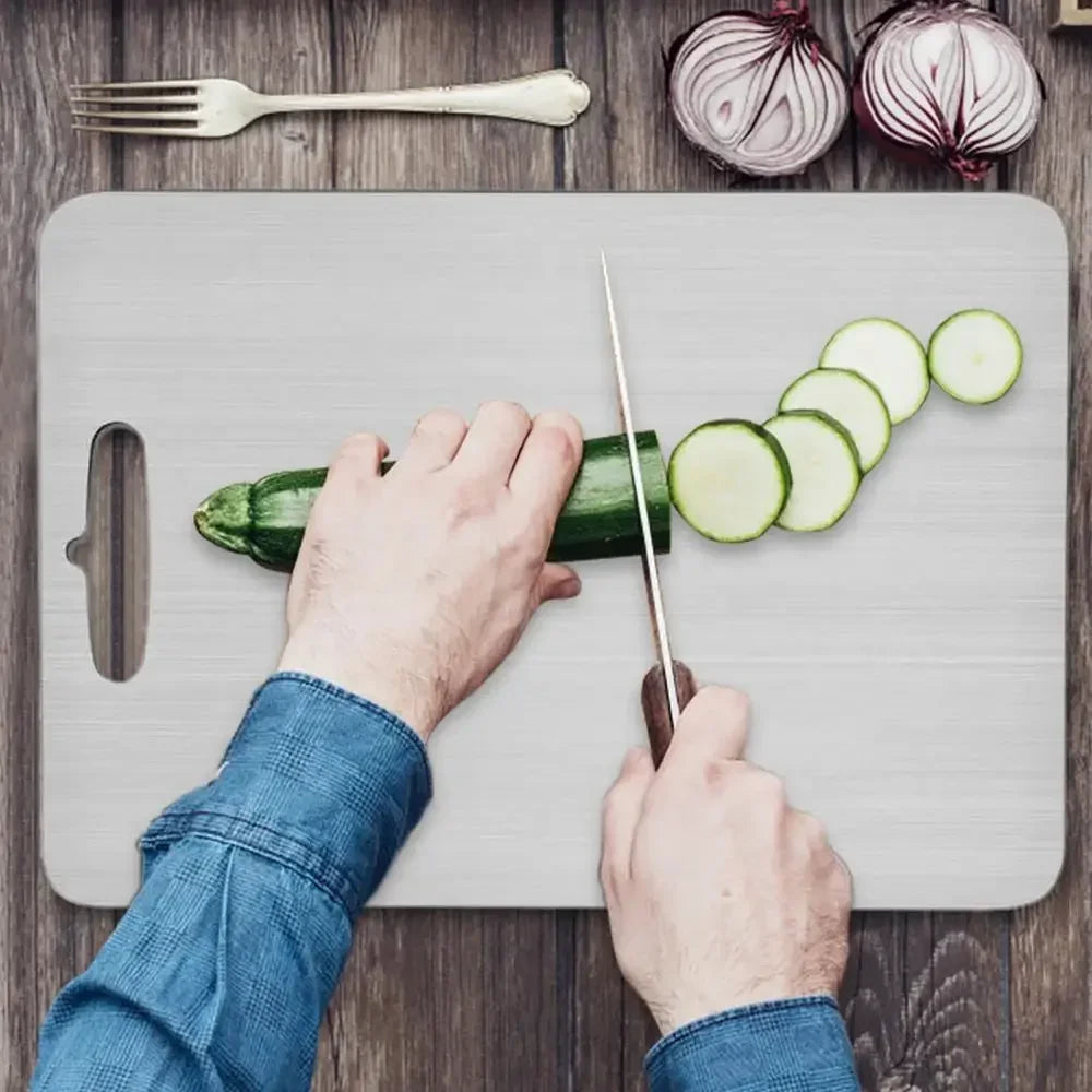Titanium Cutting Stainless Boards for Kitchen Board 316 Steel Thickened Double Sided Food Grade Portable Fruit Meat Chopping