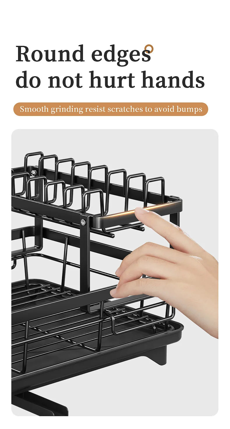 Dish Drying Rack Kitchen Adjustable Stainless Steel Cutting Board Organizer Dish Bowl Drainer Storage Rack Kitchen Utensils