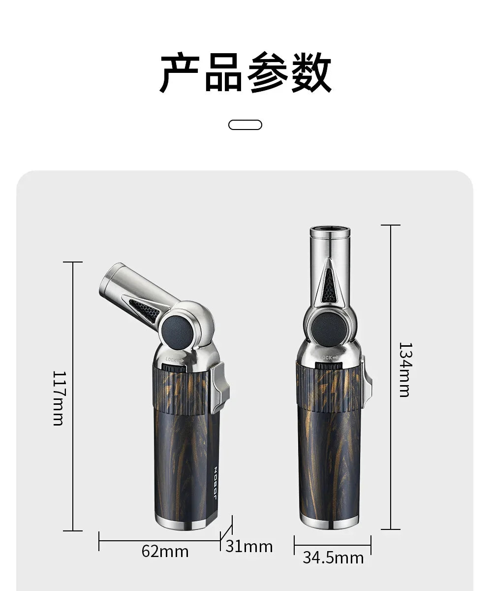 JOBON Folding High Power Spray Gun Windproof Jet Blue Flame Butane Gas Torch Lighter Safety Lock Switch Portable Cigar Lighters