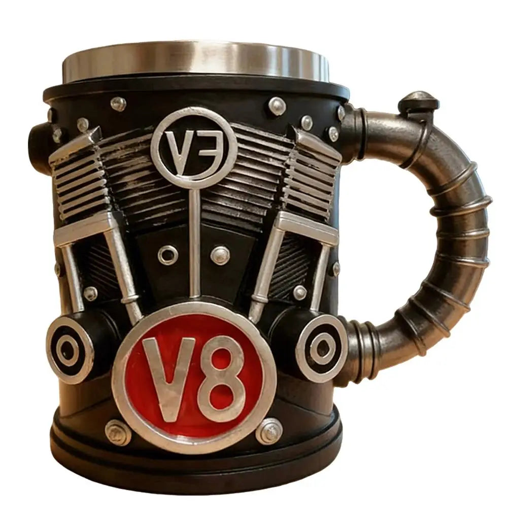 2025 V6 V8 Makeup Creative Resin Stainless Steel Water Cup Personalized Wine Cup Gift Decoration Coffee Mug Cool Idea