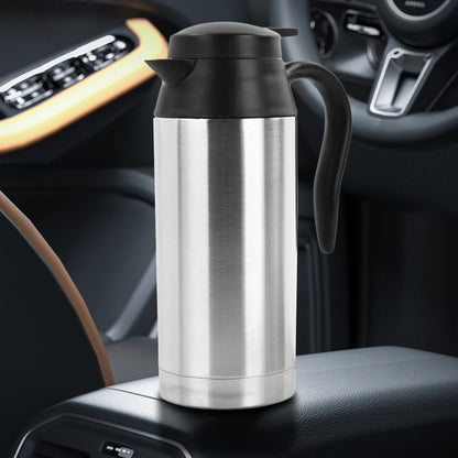12/24V Car Coffee Mug 750ml Car Kettle Boiler Automatic Shut Off Stainless Steel Heating Travel Cup Kettle Boil Dry Protection