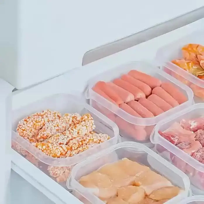 Freezer Meat Vegetable Storage Container BPA Free Food Grade Plastic Stackable Refrigerator Organizer Durable Food Storage Box