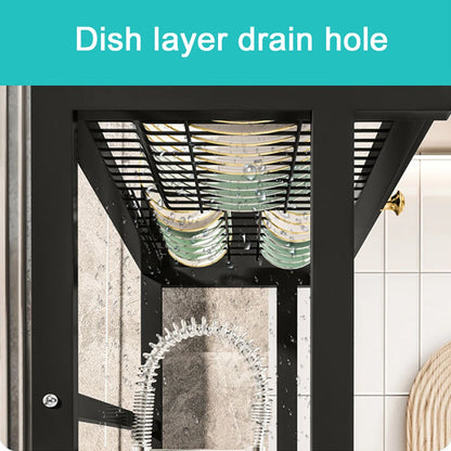 Kitchen Drain Shelf Steel Multi-Functional Kitchen Storage Rack Kitchen Sink Organizer Large Over The Sink Dish Rack with Cover