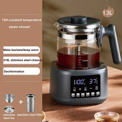 1.3L Electric Kettle With Filter Smart Health Pot Office Temperature Control Glass Flower Teapot Home Tea Maker Auto Thermos