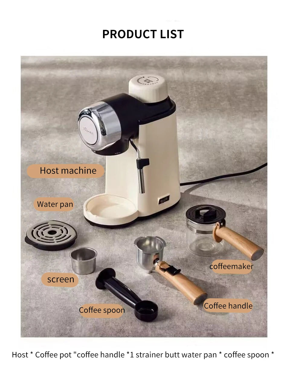 Espresso Coffee Machine with Steam Milk Frother, Semi-Automatic Coffee Maker 240ml 800W for Home Cappuccino Latte