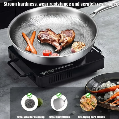 High-end Hammer-patterned Titanium Golden Frying Pan with Lid, Multiple Specifications Of Titanium Golden Hammer, Super Durable