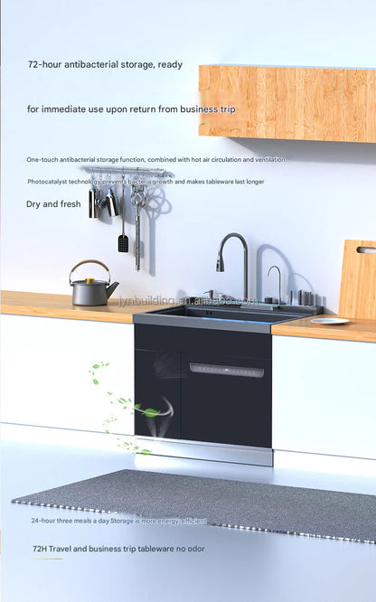 Integrated Sink Dishwasher Home Embedded Dishwasher 110~220V Integrated Dishwasher 304 SUS Ultrasonic Integrated Kitchen Sink