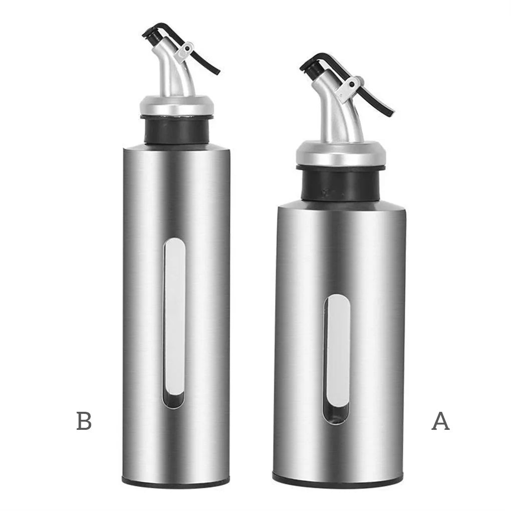 1PCS Kitchen Olive Oil Bottle Plastic Container Stainless Steel Bottle Body Pot Jar Pro Vinegar Sauce Holder Cooking Dispenser