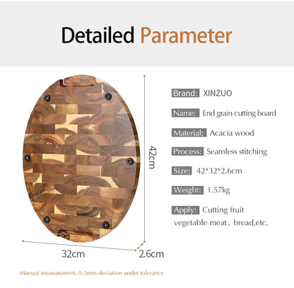 XINZUO Acacia Wood Cutting Board Cut Bread Fruit Meat Quality Kitchen Wooden Chopping Blocks Non-slip Kitchen Tools