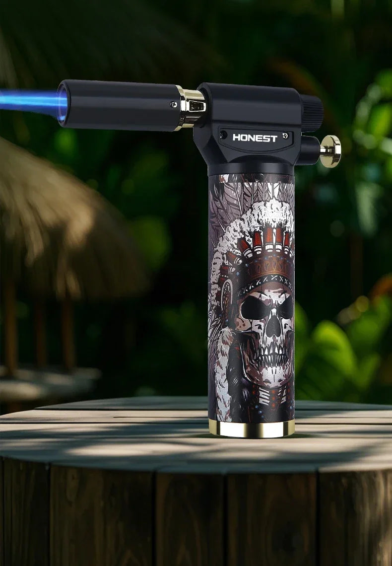 HONEST Cigar Welding Gun Lighter Metal Windproof Multi Functional Outdoor Barbecue Kitchen Turbine Torch Butane Gas Lighter