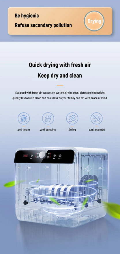 Tabletop Dishwasher Machine Automatic Stainless Steel Countertop  Portable Smart Mini Dishwashers  for Home