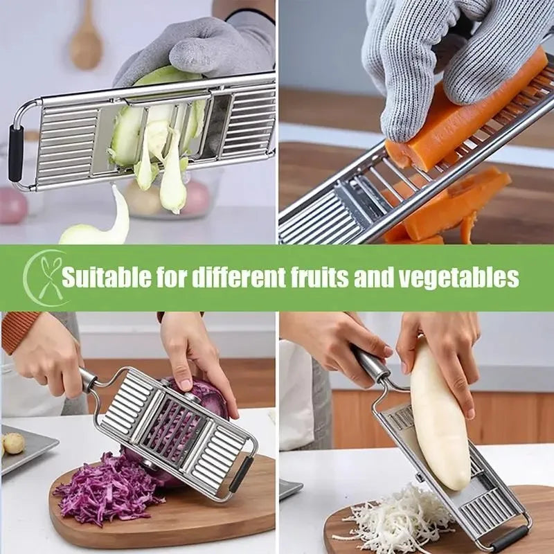 Professional Handheld Food Grater Set 4 Interchangeable Blades Cheese Garlic Ginger Chocolate Vegetable Fruits Zester Slicer Kitchen Tool