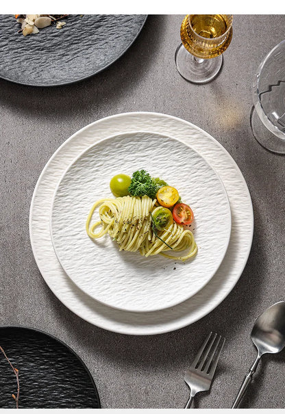 ceramic tableware, steak plates, stone pattern frosted salad plates, fruit plates, restaurant , western food