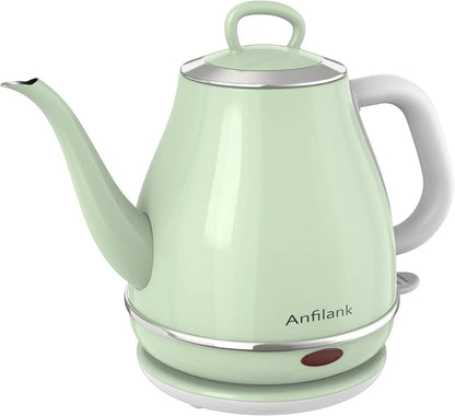 1L Electric Gooseneck Kettle, 1500W Fast Boil, Stainless Steel BPA-Free for Coffee & Tea with Auto Shut-Off