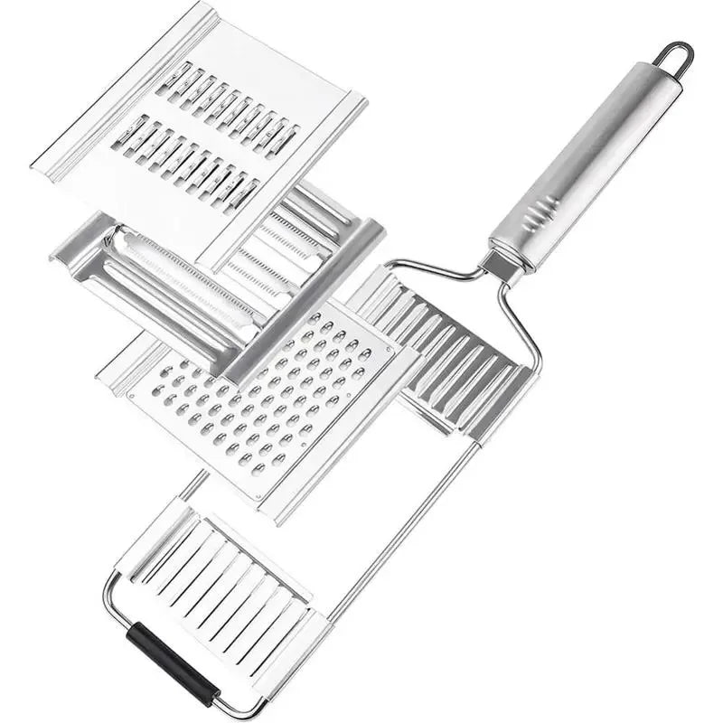 Professional Handheld Food Grater Set 4 Interchangeable Blades Cheese Garlic Ginger Chocolate Vegetable Fruits Zester Slicer Kitchen Tool