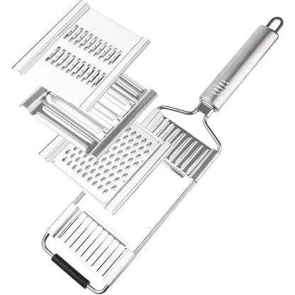 Professional Handheld Food Grater Set 4 Interchangeable Blades Cheese Garlic Ginger Chocolate Vegetable Fruits Zester Slicer Kitchen Tool