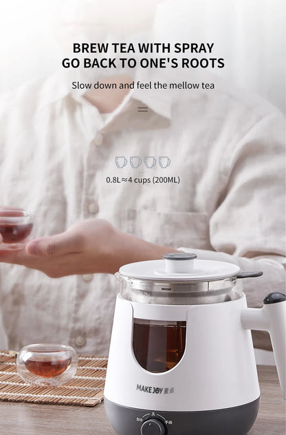 Black Tea Brewing Electric Tea Pot - Automatic Steam Glass Tea Maker for Boiling Water Health Preservation