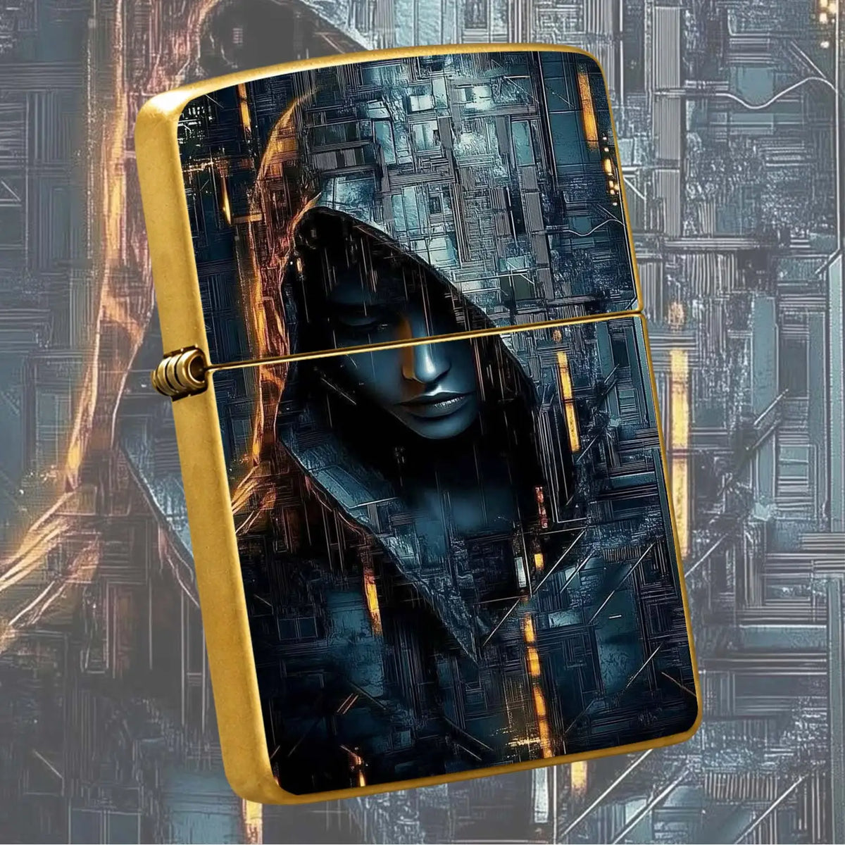 Cyber Virtual Figure Art Print Lighter, Trendy Sci-Fi Vibe Portable Daily Gear, Fits Commute Travel Gatherings All Scenarios, Stylish Unique Practical Carry Item, Ideal Exquisite Gift For Mates Family On Various Occasions A H