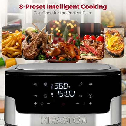 8.5QT Family Size Air Fryer, Digital Touchscreen with 8 Presets, BPA-Free, Dishwasher Safe, Stainless Steel