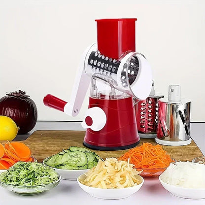 3in1 Rotary Vegetable Slicer Multifunctional Handheld Grater with 3 Sharp Rollers Cheese Shredder Kitchen Tool Cheese Chopper