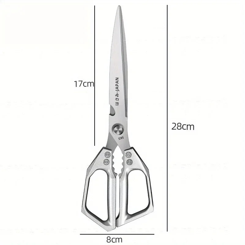 Extended Stainless Steel Kitchen Scissors Heavy-duty Barbecue Scissors Steak Shears,Multi-purpose Chicken Bone Scissors