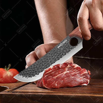 WXCOO Forged Butcher Bone Cutter Kitchen Knife Stainless Steel with Sheath 1~8pcs Chef Fruit Knives Scissor BBQ Cooking Boning