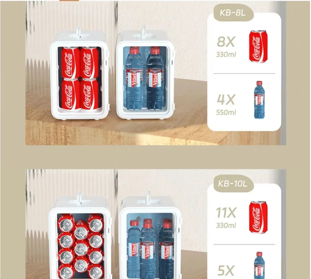 USB/220V Compact Portable Refrigerator for Cars, Dormitories, Beauty Masks, Makeup, and Breast Milk Storage DD