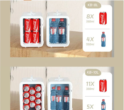 USB/220V Compact Portable Refrigerator for Cars, Dormitories, Beauty Masks, Makeup, and Breast Milk Storage DD