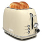 Toaster 2 sliceRetro Stainless Steel Toaster with 6 Settings 1.5 In Extra Wide Slots Bagel/Defrost/Cancel Function Removable Cr