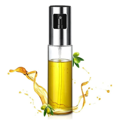 Oil Spray 100ml-Stainless Steel and Glass, Drop Resistant, Oil Dispenser with Accessories, Salad, Vinegar-Air Fryer