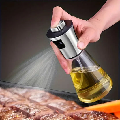 Kitchen Oil Sprayer for Cooking,6.8oz/200ml Olive Oil or Vinegar, Trigger Design,Stainless Steel Vinegar Glass Spray Bottle