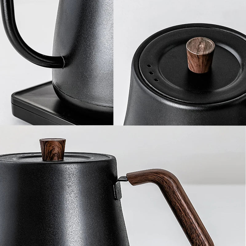 110V/220V Electric Kettle 800ml Hand Brew Coffee Pot Gooseneck Jug Slender Mouth Teapot 304 Stainless Steel Liner Kettle 1000W