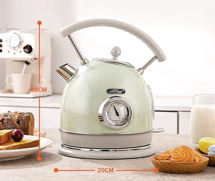 220V-240V Electric Water Kettle 1.8L 1800W 304 Stainless Steel With Thermometer Electric Boiling Coffee Tea Pot