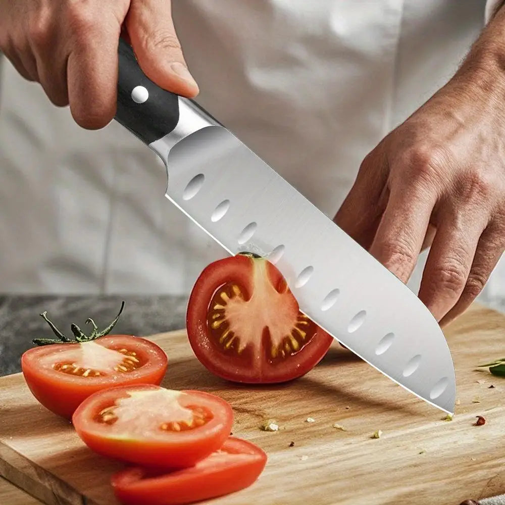 Commercial luxury kitchen knife 6-piece set, steel precision forge high-end kitchen knife, log handle, professional chef's knif