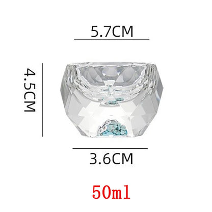 50ml Luxury Crystal Glass Vodka Shot Glass Sake Teacup Glass Bar Liqueur Double Bottom Gold Foil Glass Tea Cup