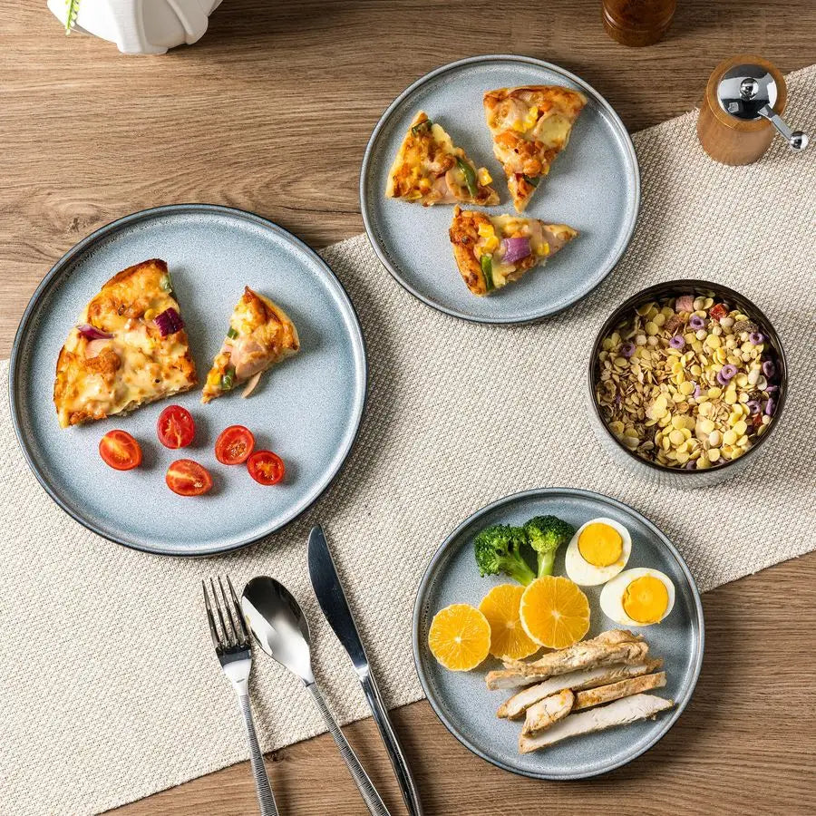 Ceramic Dinnerware Sets for 4,Round Reactive Glaze Ceramic Plates and Bowls Set Dishwasher amp Microwave Safe Dishes Set,Service